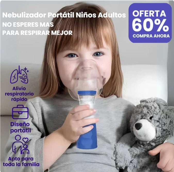 Nebulizador Portátil Niños Adultos 🌬️¡RESPIRA TRANQUILO DONDE QUIERAS!