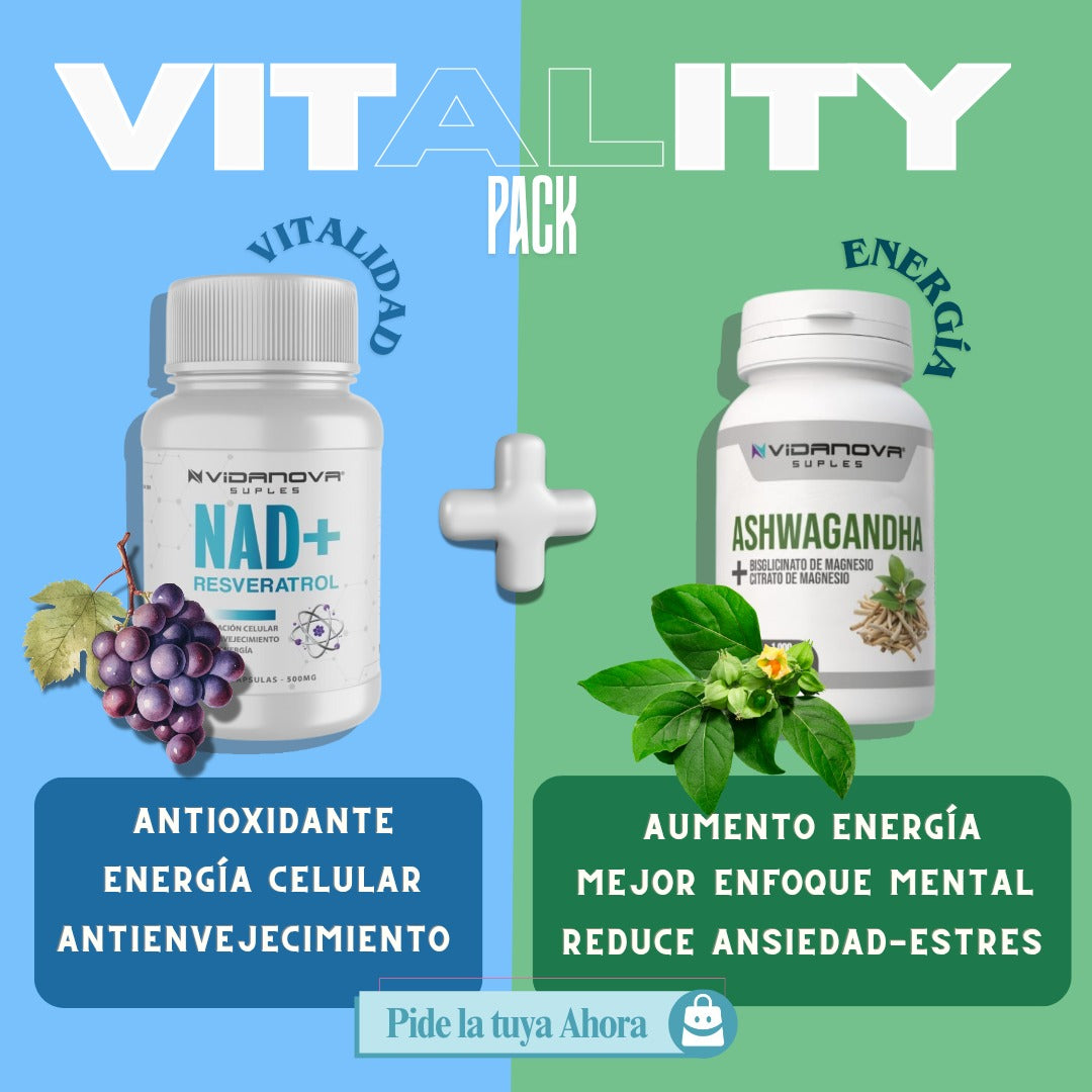 2X1 VITALITY PACK ASHWAGANDHA + NAD Recupera tu calma y potencia tu vitalidad ✨