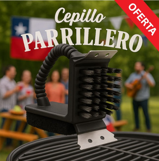 CEPILLO PARRILLERO 🍖 👨🏼‍🍳 3 EN 1 🔥🔥🔥  El secreto del maestro: parrilla limpia en segundos, sabor intacto siempre ✨