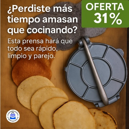 EasyPress™ Una prensa, mil recetas: empanadas, sopaipillas, tortillas, arepas, fajitas, y más listas en un solo paso 🍽️